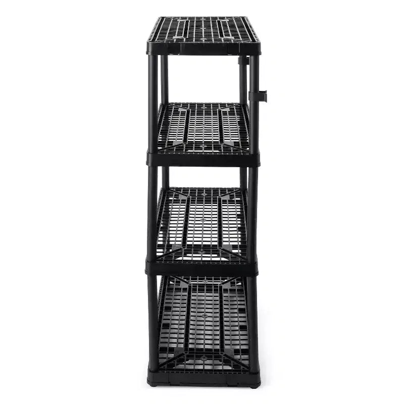 Unità di archiviazione Gracious Living a 4 ripiani, altezza fissa, ventilata, per carichi pesanti, 18 x 36 x 54,5, sistema organizer per casa, garage, seminterrato e lavanderia, nero
