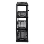 Unità di archiviazione Gracious Living a 4 ripiani, altezza fissa, ventilata, per carichi pesanti, 18 x 36 x 54,5, sistema organizer per casa, garage, seminterrato e lavanderia, nero