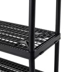 Unità di archiviazione Gracious Living a 4 ripiani, altezza fissa, ventilata, per carichi pesanti, 18 x 36 x 54,5, sistema organizer per casa, garage, seminterrato e lavanderia, nero