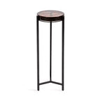 Kate and Laurel Aguilar Glass and Metal Drink Table, Amber and Black, 9x9x23