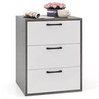Costway 1/2 PCS 3 Drawer Dresser Chest of Drawer Storage Cabinet with Wide Storage Space Organizer