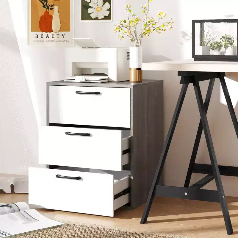 Cassettiera Costway 1/2 pezzi con 3 cassetti Mobiletto organizer con ampio spazio di archiviazione