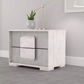 Royal Hampton Nomi Nightstand, 2 Drawers and Melamine Top, Stone Gray Front, 24 Inch