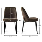 Set di 4 moderne sedie da sala da pranzo imbottite, sedie da cucina in tessuto ciniglia con gambe in metallo nero per la sala da pranzo in famiglia-Panipeachy