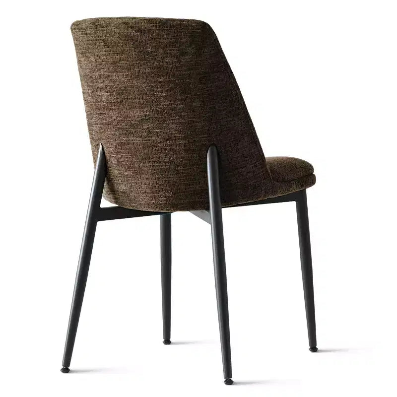 Set di 4 moderne sedie da sala da pranzo imbottite, sedie da cucina in tessuto ciniglia con gambe in metallo nero per la sala da pranzo in famiglia-Panipeachy