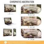 Divano Sezionale a 5 Posti in Ciniglia FurnitureR con Letto Estraibile, Divano a L Convertibile con Chaise Longue, Divano Angolare Imbottito per Soggiorno