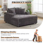 Poltrona Chaise Longue Extra Large, Divano Letto Imbottito da 152 cm con Braccioli e Cuscini, Accogliente Poltrona Reclinabile per Soggiorno e Camera da Letto