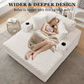Oversized Chaise Lounge Chair, 60 Inch Upholstered Sofa Bed with Armrests and Throw Pillows, Cozy Reading Sleeper Chair for Living Room Bedroom