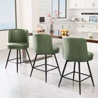 Karl Home Contemporary Bar Stool set of 2 Swivel Feature, PU Leather & Durable Quality