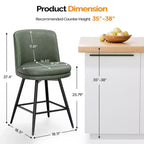Sgabelli da bar Karl Home (set da 2) girevoli, in pelle PU e di qualità durevole