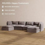 Divano componibile a U a 4 posti Anabei Modular Washable | Seduta Deluxe+ e cuscino Cloud