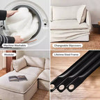 Divano componibile a U a 4 posti Anabei Modular Washable | Seduta Deluxe+ e cuscino Cloud