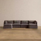 Anabei Modular Washable 4-Seater U-Sectional Sofa | Deluxe+ Seat & Cloud Pillow