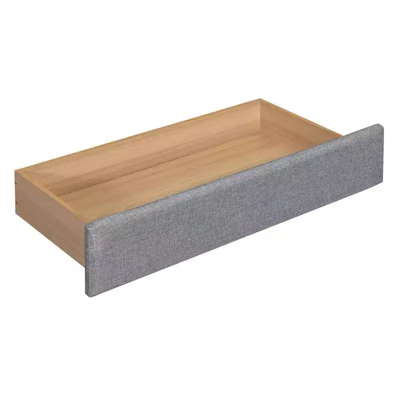 Letto a piattaforma imbottito MAYEERTY con luci da lettura, testiera con vano contenitore e letto estraibile con cassetti sottoletto