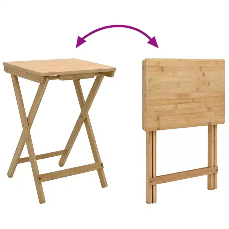 vidaXL Tavolo da Cucina Pieghevole Naturale 40 x 30 x 53,5 cm in Bambù