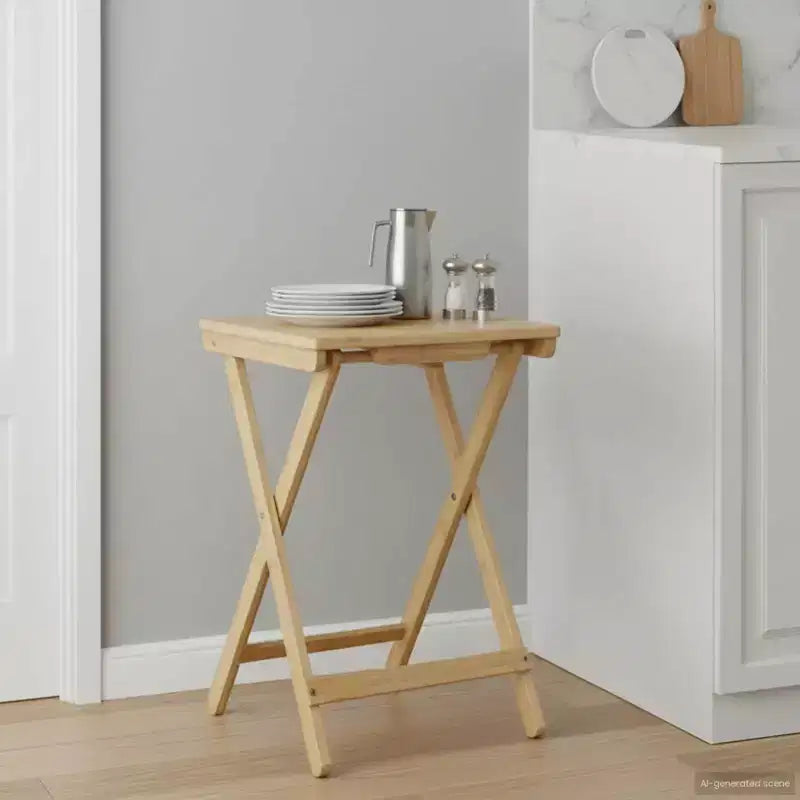 vidaXL Tavolo da Cucina Pieghevole Naturale 40 x 30 x 53,5 cm in Bambù