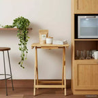 vidaXL Tavolo da Cucina Pieghevole Naturale 40 x 30 x 53,5 cm in Bambù