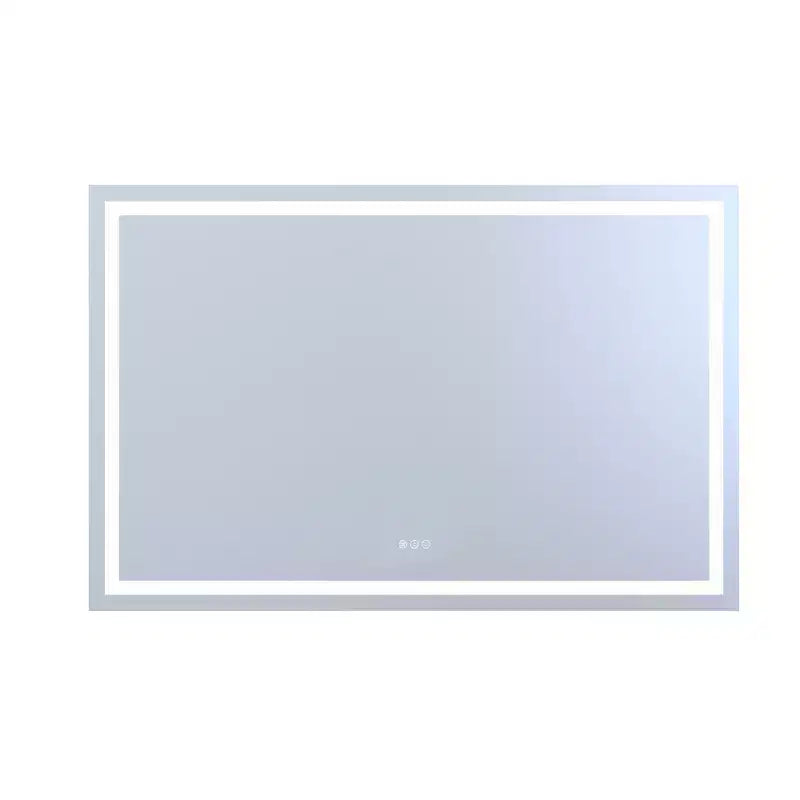 SUMERAIN 55x36 Specchio da Bagno Anti-Appannamento Dimmerabile Continuo a LED Specchio da Parete per Lavabo in Vetro Temperato con Certificazione ETL