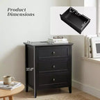 Comodino Karl Home 24 pollici con 3 cassetti, superficie in melaminico, USB-C e prese di corrente standard USA