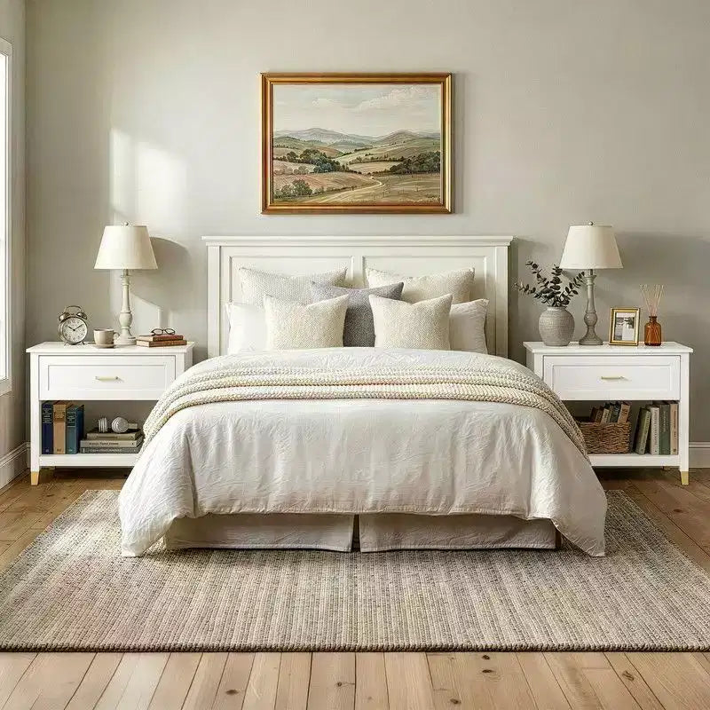 Comodino Karl Home Cream P2 MDF 1 Cassetto 1 Ripiano 75 cm