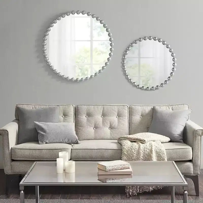 Specchio da parete rotondo grande da 36 pollici con cornice in metallo, specchio decorativo da parete per soggiorno, ingresso, bagno o camera da letto - Panipeachy