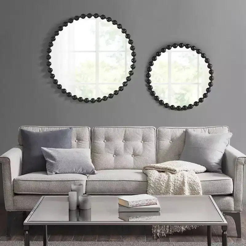 Specchio da parete rotondo grande da 36 pollici con cornice in metallo, specchio decorativo da parete per soggiorno, ingresso, bagno o camera da letto - Panipeachy