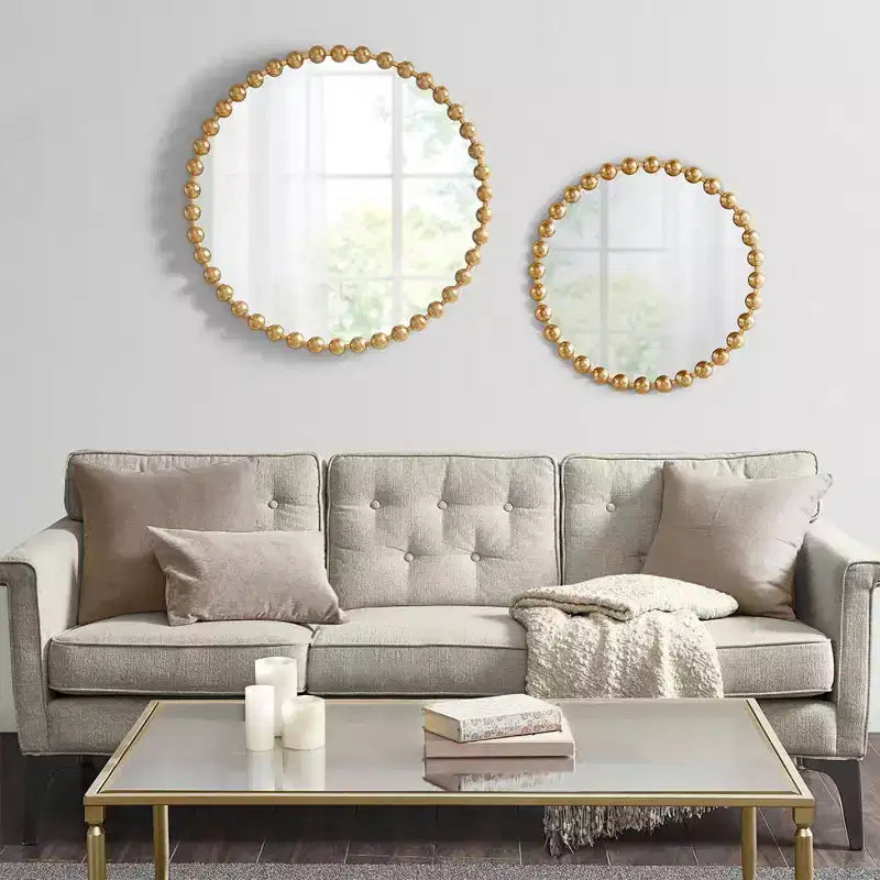 Specchio da parete rotondo grande da 36 pollici con cornice in metallo, specchio decorativo da parete per soggiorno, ingresso, bagno o camera da letto - Panipeachy