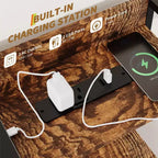 Comò Intelligente con 11 Cassetti in Tessuto, Stazione di Ricarica Integrata e Illuminazione RGB Controllabile tramite App - Design Anti-Ribaltamento per Camera da Letto, Soggiorno, Cabina Armadio