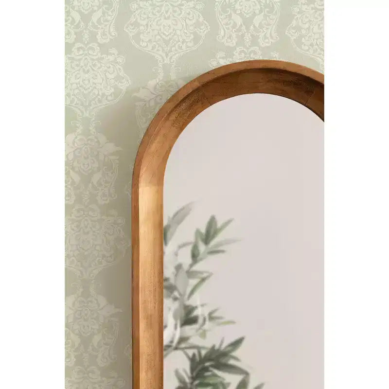 Specchio da parete ad arco in legno Hatherleigh Kate e Laurel, Marrone rustico, 12x36