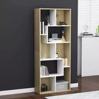 vidaXL Libreria in legno ingegnerizzato bianco e rovere Sonoma