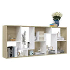 vidaXL Libreria in legno ingegnerizzato bianco e rovere Sonoma