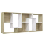 vidaXL Libreria in legno ingegnerizzato bianco e rovere Sonoma