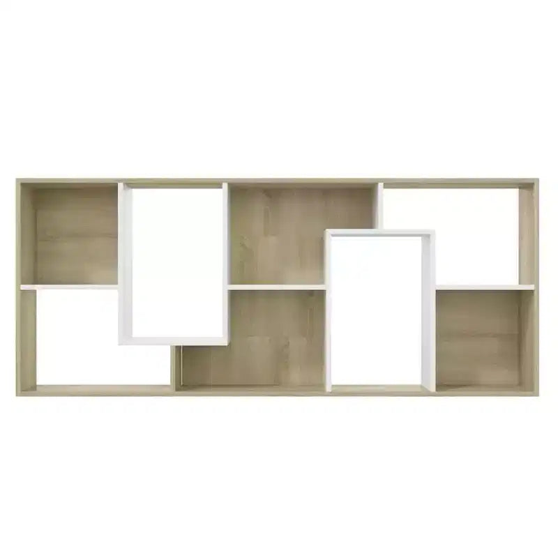 vidaXL Libreria in legno ingegnerizzato bianco e rovere Sonoma