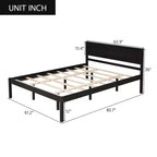 FAMYYT Letto Matrimoniale con Piattaforma e Testiera, Facile Montaggio, Espresso