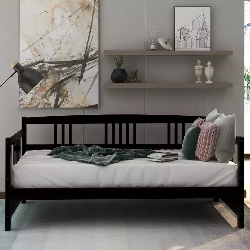 FAMYYT Letto a giorno singolo in legno con ampio spazio sottostante per riporre oggetti, facile da montare