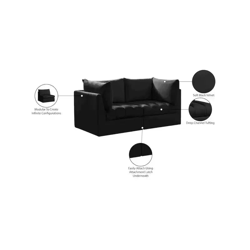 Divano modulare in velluto Jacob di Meridian Furniture