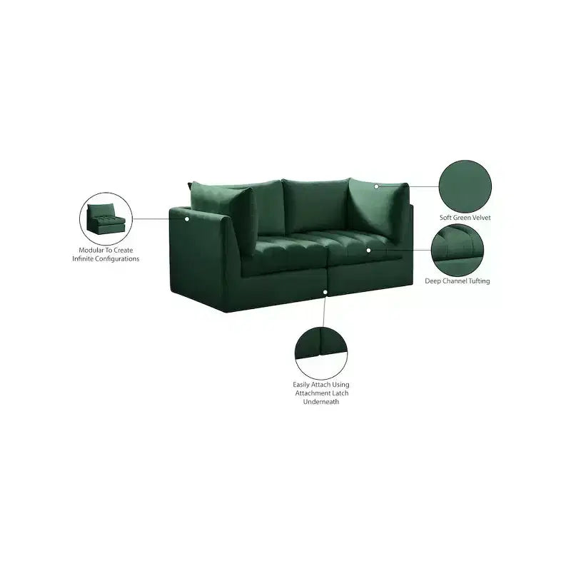 Divano modulare in velluto Jacob di Meridian Furniture