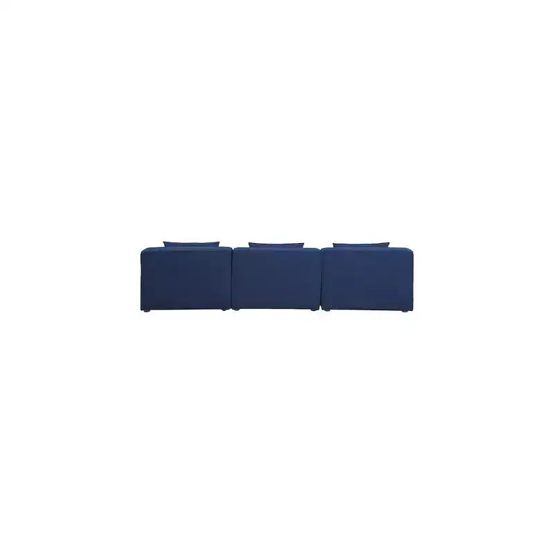 Divano modulare Cube Navy in lino testurizzato resistente di Meridian Furniture