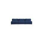 Divano modulare Cube Navy in lino testurizzato resistente di Meridian Furniture