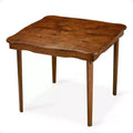 MECO Stakmore Scalloped Edge Compact Traditional Folding Card Table, Fruitwood