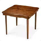 MECO Stakmore Scalloped Edge Compact Traditional Folding Card Table, Fruitwood