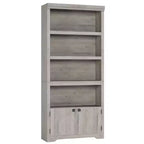 Libreria a 5 Ripiani, Libreria Stile Rustico, Larga 60/80 cm con 2 Ante e Ripiani Regolabili, Scaffale Aperto con Design Antiscivolo per la Casa