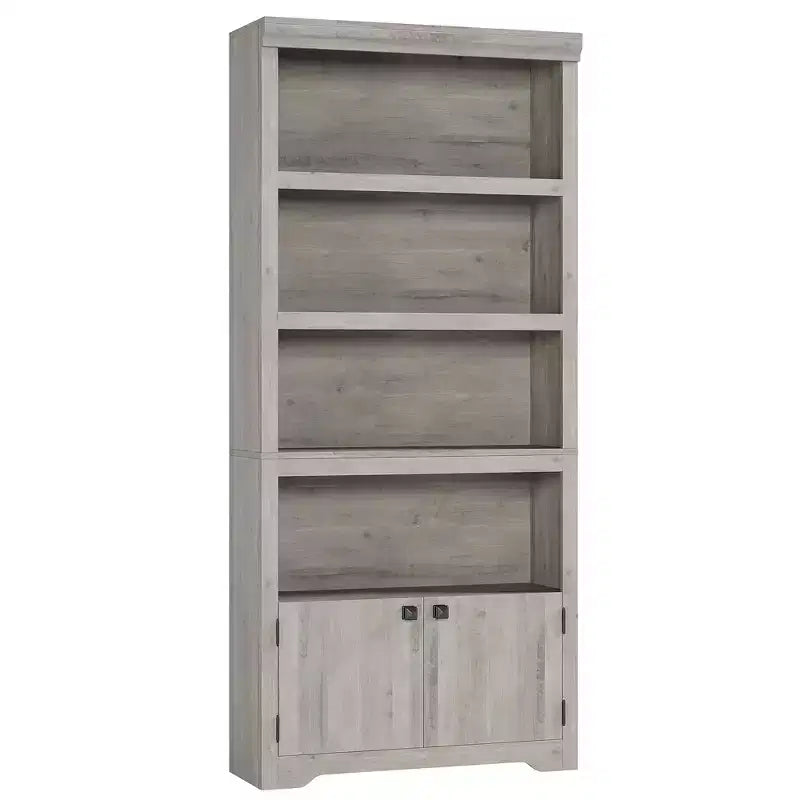Libreria a 5 Ripiani, Libreria Stile Rustico, Larga 60/80 cm con 2 Ante e Ripiani Regolabili, Scaffale Aperto con Design Antiscivolo per la Casa