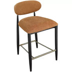 Sgabello da bancone Meridian Furniture Riccio con finitura nera e tessuto performante