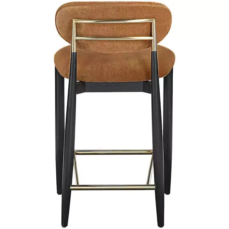 Sgabello da bancone Meridian Furniture Riccio con finitura nera e tessuto performante