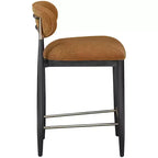 Sgabello da bancone Meridian Furniture Riccio con finitura nera e tessuto performante