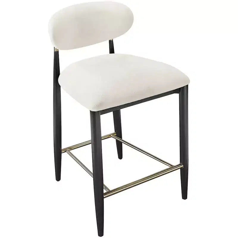 Sgabello da bancone Meridian Furniture Riccio con finitura nera e tessuto performante