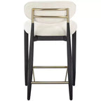 Sgabello da bancone Meridian Furniture Riccio con finitura nera e tessuto performante