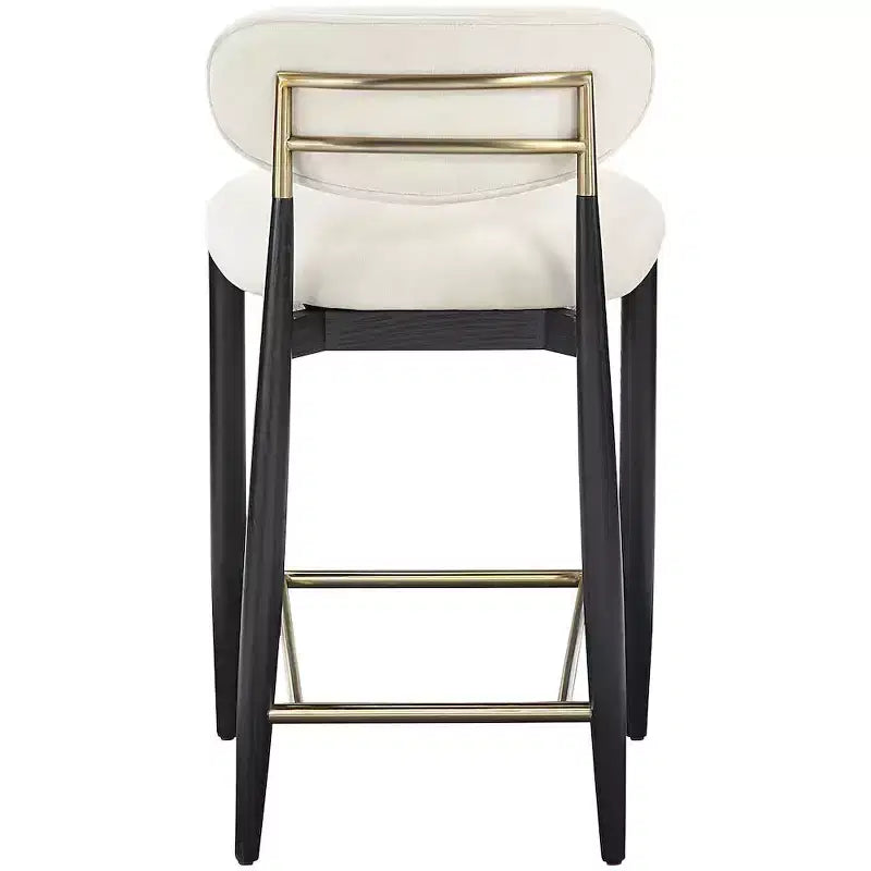 Sgabello da bancone Meridian Furniture Riccio con finitura nera e tessuto performante