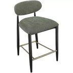 Sgabello da bancone Meridian Furniture Riccio con finitura nera e tessuto performante